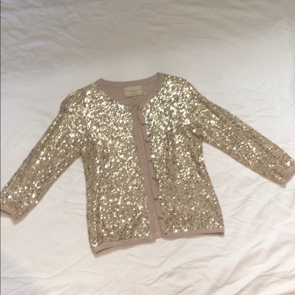 sequin cardigan gold